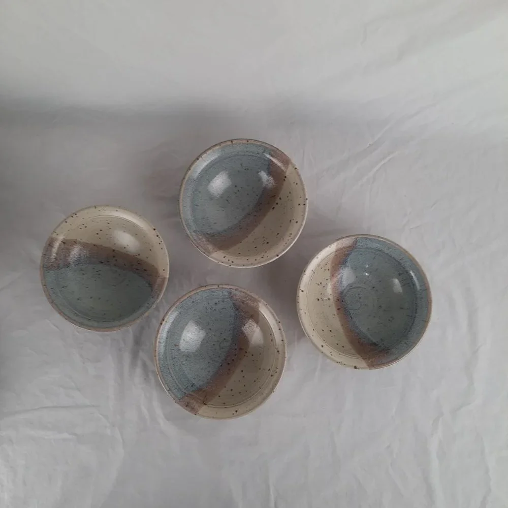 SOLD RARE Vintage Set of Seven Blue Spruce Pottery Bowls 1988 Oregon - 6.5" - Picture 3 of 7